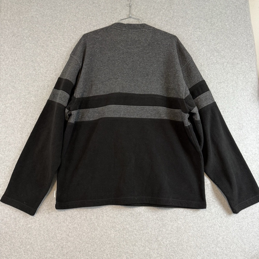 Vintage J crew sweater mens XL‎ gray striped pullover fleece long sleeve Y2K - Picture 4 of 7